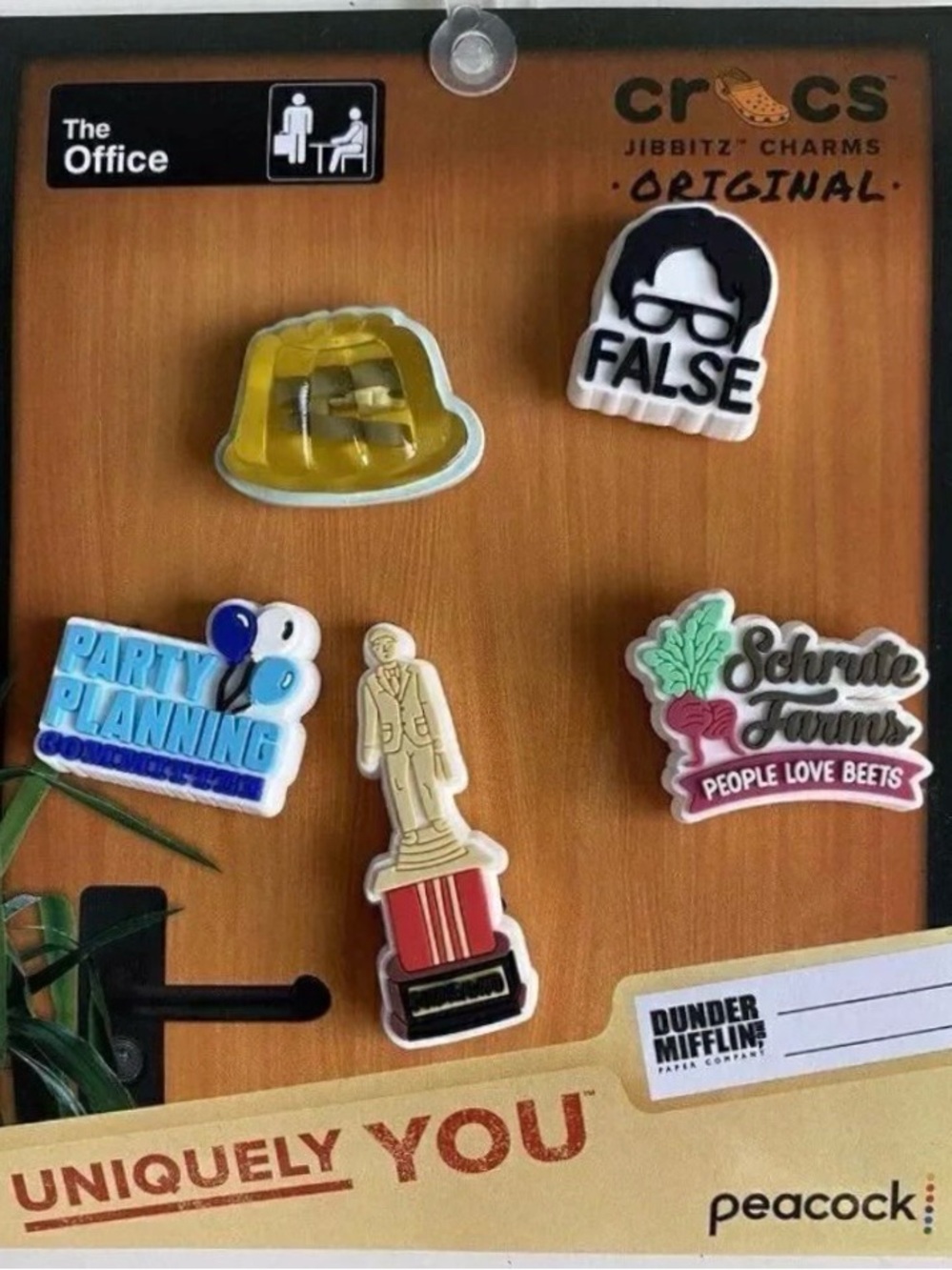 3 Packs of 5 Crocs Jibbitz The Office Charms Dwight Jello Beets Dundee Award NEW